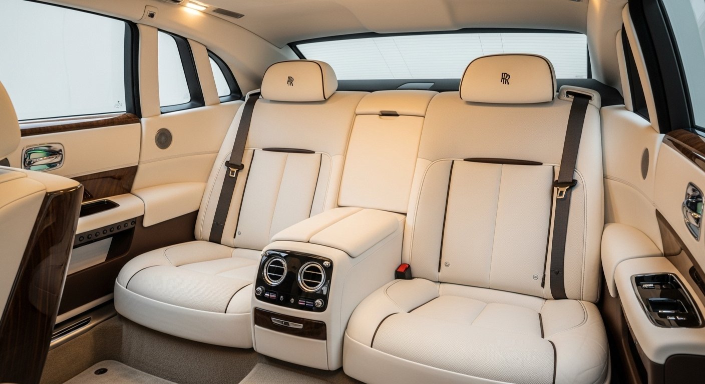 Luxury car leather interior after restoration
