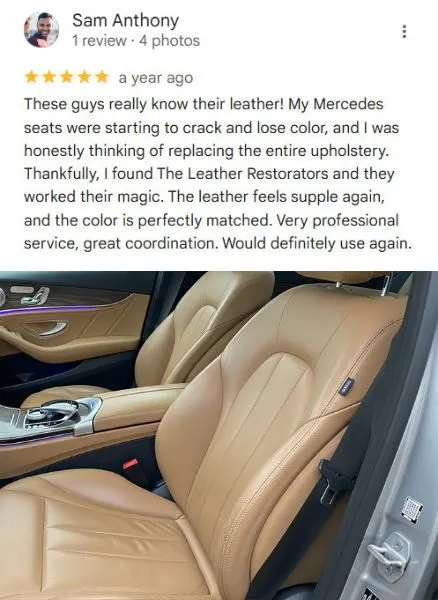 Client Review - Leather Car Seat Repair in Delhi